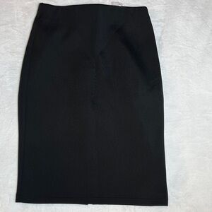 Catherine Malandrino Classic Black Pencil Skirt Exposed Gold Back Zipper SZ 4